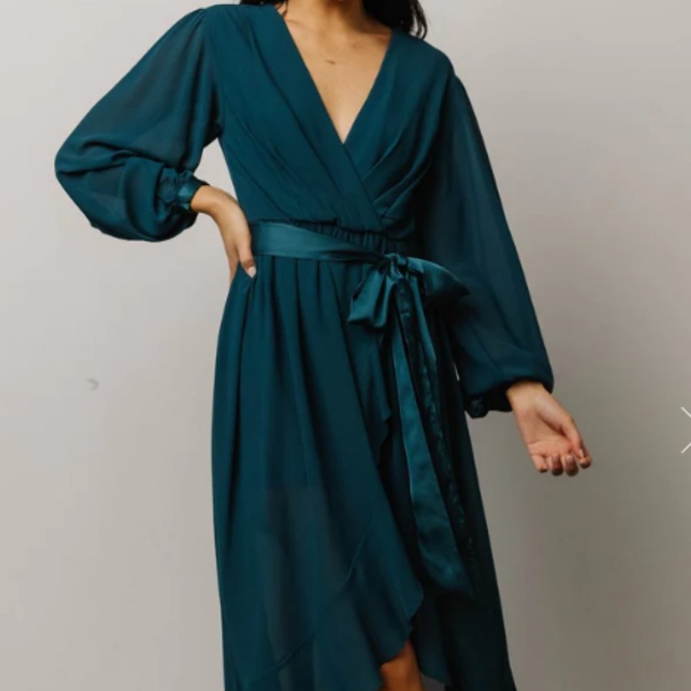 NWT Baltic Born Evangeline High Low Dress in Teal, Size Large